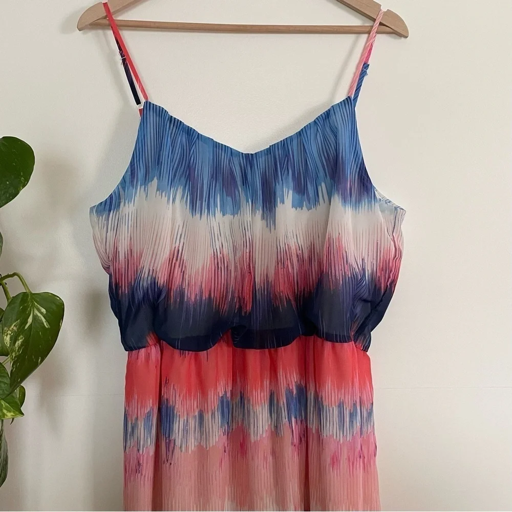 Bisou Bisou Colorful Tie-Dye Ombré Maxi Dress Size 16